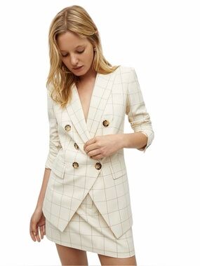 Veronica Beard Charleston Dickey Jacket in Ecru/Deep Ochre Women’s Sz 8